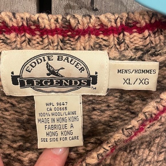 Eddie Bauer Legends Wool Sweater - Brown and Red - Picture 2 of 3